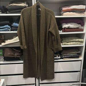 Madewell Brown Cardigan Sweater with Shawl Collar
